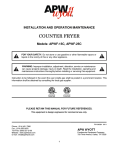 APW Wyott HMG-2448 Operating instructions