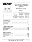 Danby DER3009W Operating instructions