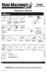 Yard Machines Y2500 Operator`s manual