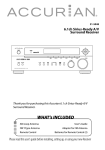 Radio Shack ACCURIAN 6.1ch Sirius-Ready A/V Surround Receiver User`s guide