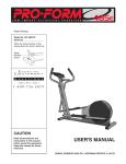 ProForm 485E User`s manual