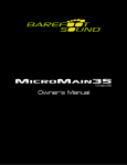 Barefoot Sound MicroMain35 Gen2 Owner`s manual