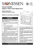 Monessen Hearth Direct Vent Gas Fireplace KHLDV SERIES Operating instructions