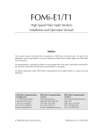 RAD Data comm FOMi-T1 Specifications