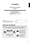 Sharp LC-45GD7U Operating instructions