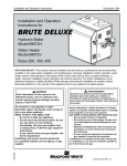 Bradford White BRUTE DELUXE BMT2H Operating instructions