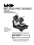 MK Diamond Products MK-2000 PRO Series Owner`s manual