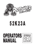 Encore 52K23A Prowler Mid-Cut Operator`s manual
