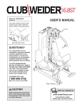 Weider 16.8ST User`s manual