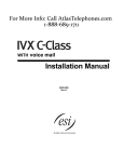 ESI IVX C-Class Installation manual