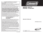 Coleman PMP3000 Owner`s manual