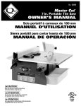 Master Cut 60089 Owner`s manual