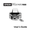 Epson R800 - Stylus Photo Color Inkjet Printer User`s guide