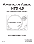 American Audio HTD 4.5 Instruction manual