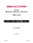 Sencore MRD 3187B User manual