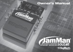 DigiTech JamMan SOLO XT Owner`s manual