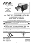 APW Wyott XWAV1417 Operating instructions