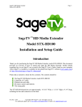 SageTV STX-HD100 Setup guide