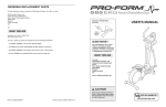 Pro-Form PFEVEL48830 User`s manual