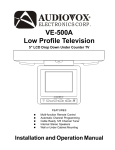 Audiovox VE-500A Operating instructions