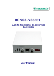 Dynamix RC 903-V35FE1 User manual