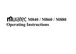 Muratec M880 Operating instructions