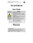 Directed Electronics PS-7870TWE-FM User guide