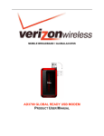 Verizon AD3700 GLOBAL READY USB MODEM User manual