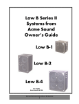 ACME sound Low B-4 Owner`s manual