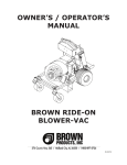 BROWN RIDE-ON BLOWER-VAC Operator`s manual
