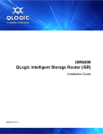 Qlogic iSR6200 Intelligent Storage Installation guide