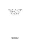 VideoMate Vista H900F PCI TV Tuner Card Start Up Guide