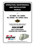 Marathon RJ-250SC Installation manual