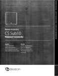 Boston CS Sub10 II User manual