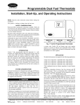 Carrier Programmable Dual Fuel Thermostats Operating instructions