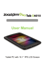 Zoostorm PlayTab User manual