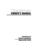 Bryston BP20 Owner`s manual