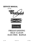 Whirlpool ELECTRIC RANGE Service manual