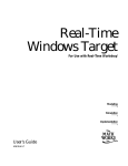 Real-Time Windows Target User`s Guide