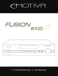 Emotiva Fusion 8100 User manual