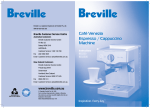 Operating your Breville Café Venezia Espresso / Cappuccino Machine