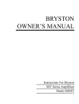 Bryston C Series 6B SST Owner`s manual