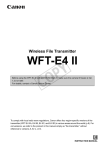 Canon Wireless File Transmitter WFT-E4 II A Instruction manual