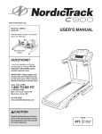 Sears NordicTrack C900 24959.0 User`s manual