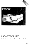 Epson 1170 User`s manual