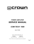 Crown Com-Tech CT-1600B Service manual