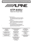 Alpine KTP-445U Owner`s manual