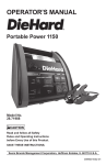 DieHard Portable Power 1150 Operator`s manual