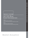 Boston Acoustics MC100 Blue Owner`s manual