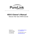 Pure Link Fiber Optic Extenders Owner`s manual